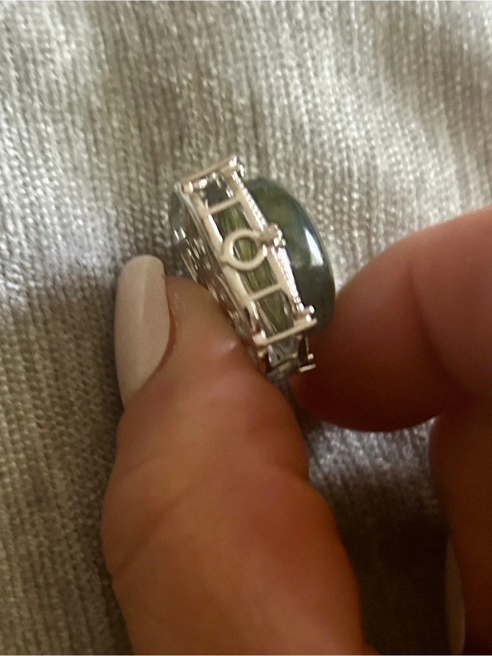 Natural Labradorite Ring and Pendant Set